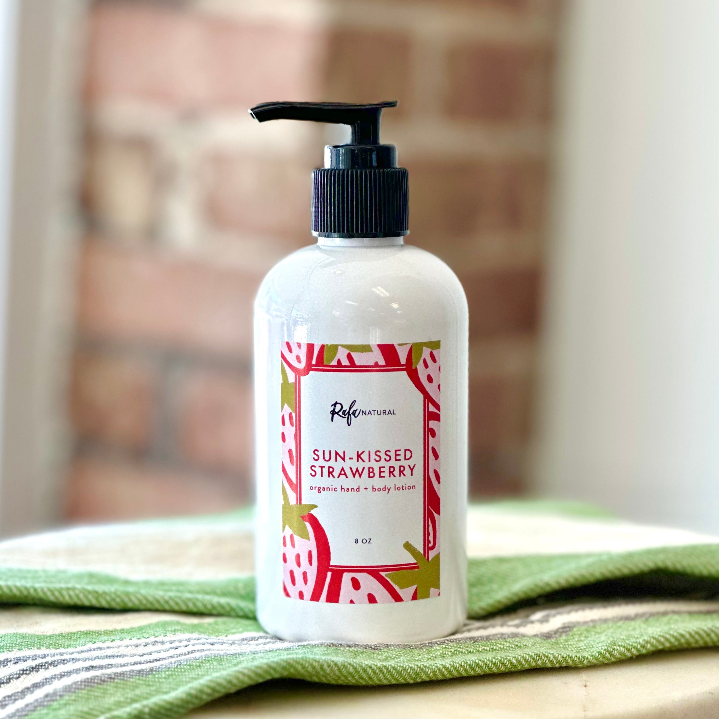 Sun-Kissed Strawberry Organic Hand & Body Lotion 8oz | Rafa Natural