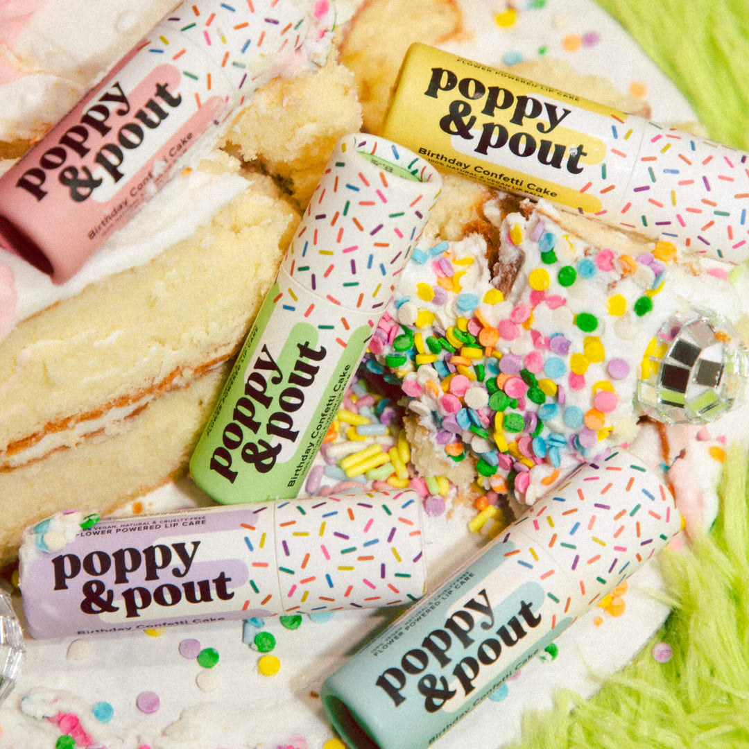 Poppy & Pout Birthday Confetti Cake Lip Balm