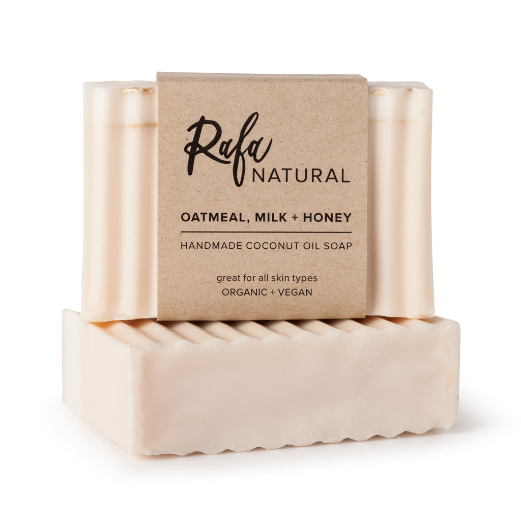 Oatmeal, Milk, and Honey Coconut Oil Bar Soap by Rafa Natural
