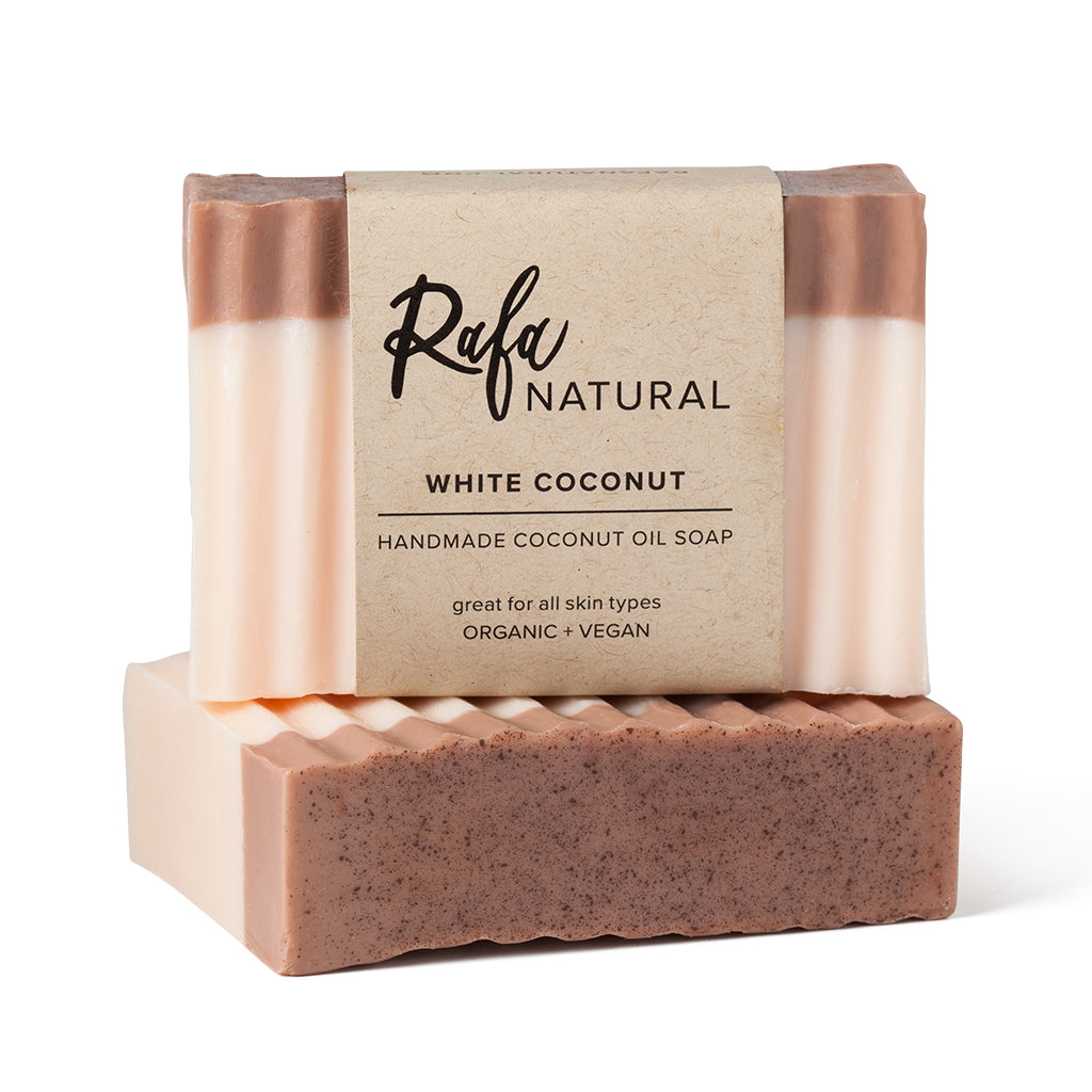 coconut and palm oil free soap White Coconut Handmade Soap Single Bar