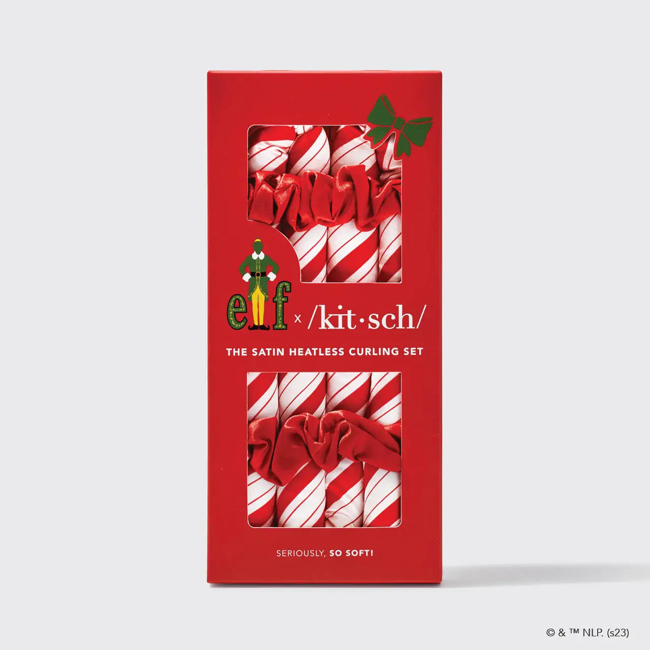 Kitsch X Elf Satin Heatless Set- Candy Cane