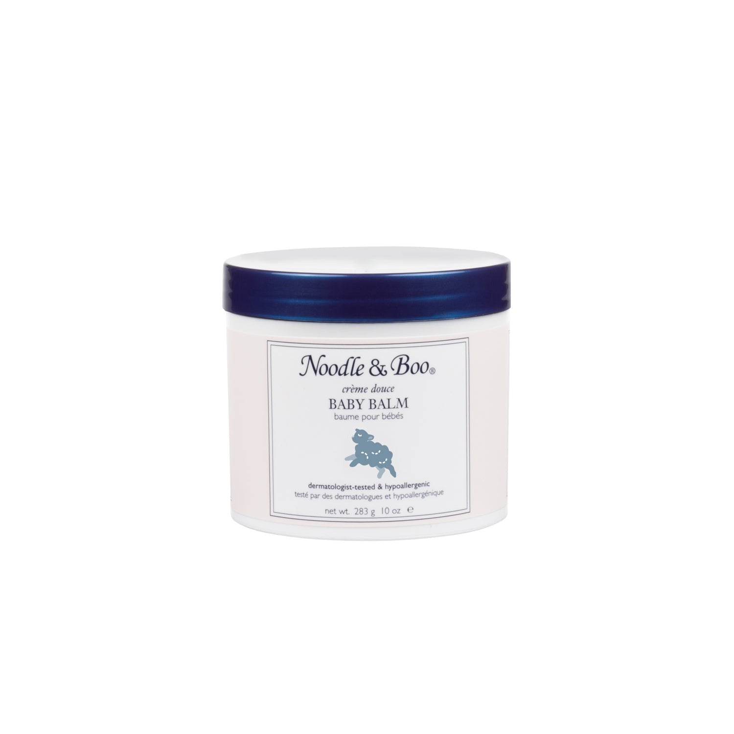 Noodle & Boo baby balm jar on a white background