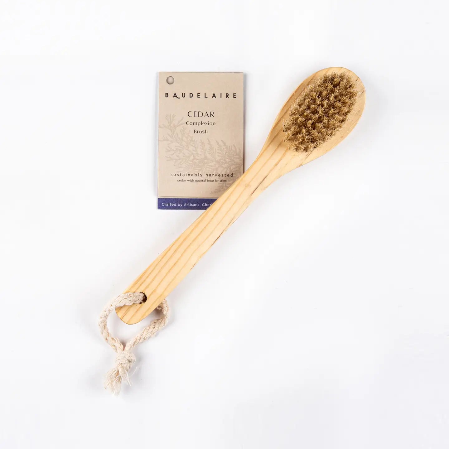 Baudelaire Cedar Complexion Brush 9", available at Rafa Natural.