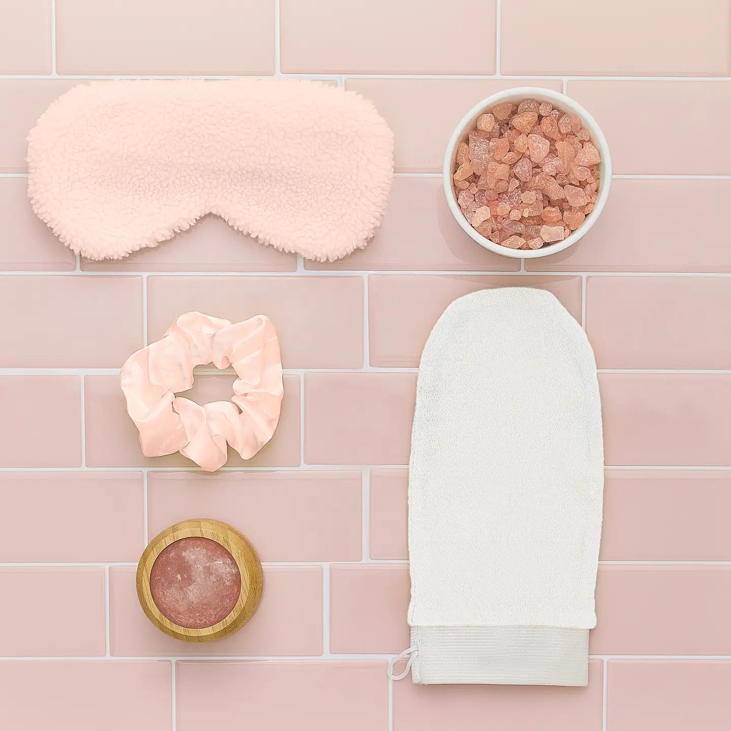 Pinch Provisions Pink Salt Spa Kit Product Flat Lay