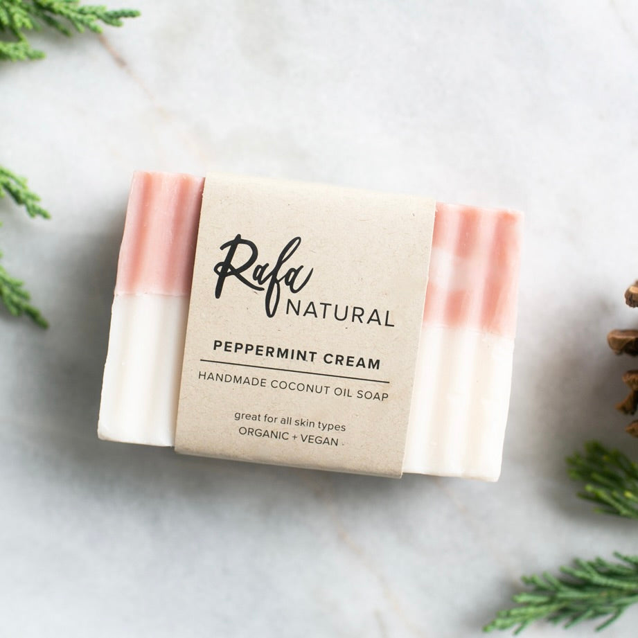 Rafa Natural Peppermint Cream Coconut Oil Soap