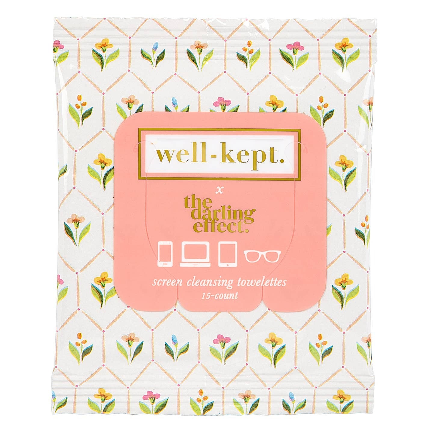 Well Kept x The Darling Effect Isla Screen Wipes- White with Flowers