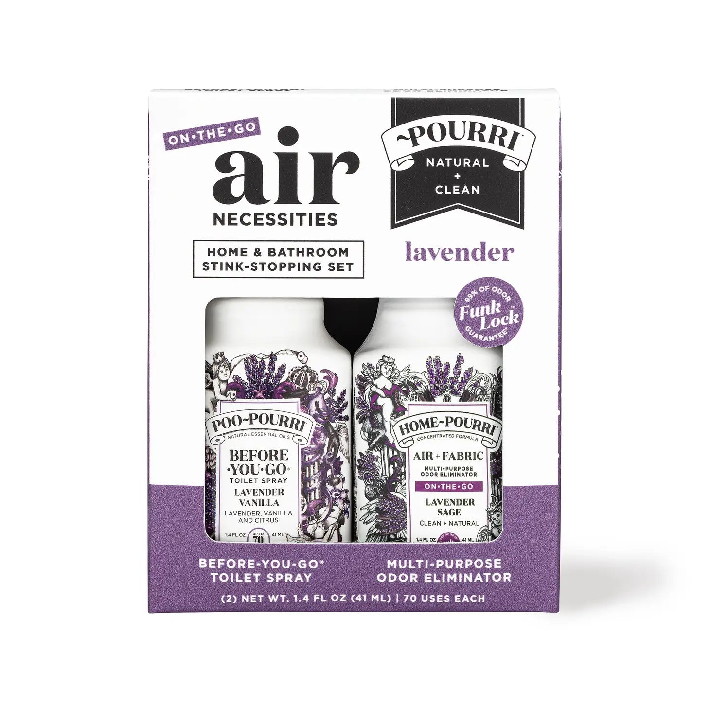 Pourri 1.4oz Air Necessities Home + Bathroom Kit Lavender