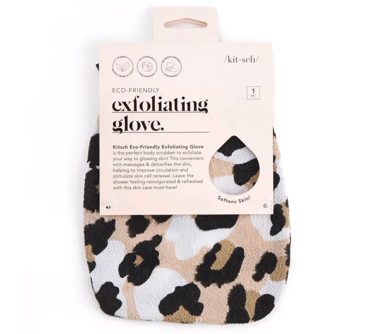 Leopard Print Exfoliating Body Glove by Kitsch