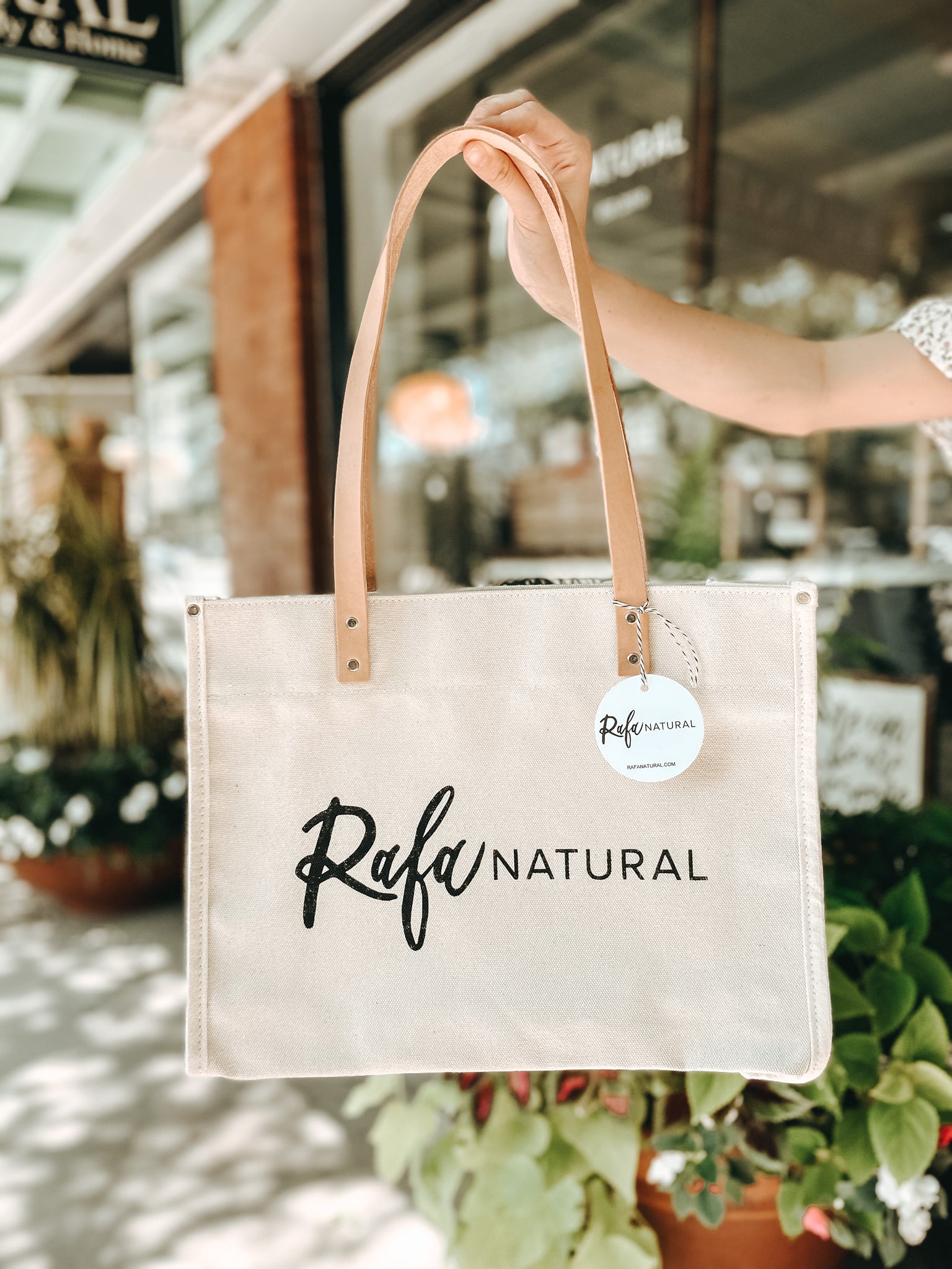 Rafa Natural Branded Canvas Field Tote by Forestbound