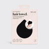 Black Quick Drying Microfiber Hair Towel by Kitsch in Packaging