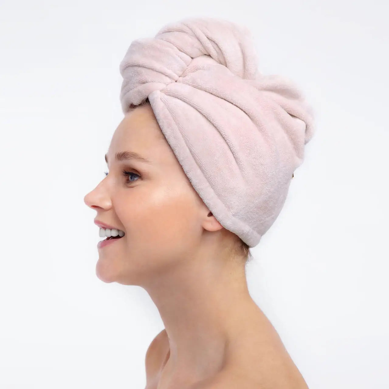 Blush Quick Drying Microfiber Hair Towel by Kitsch