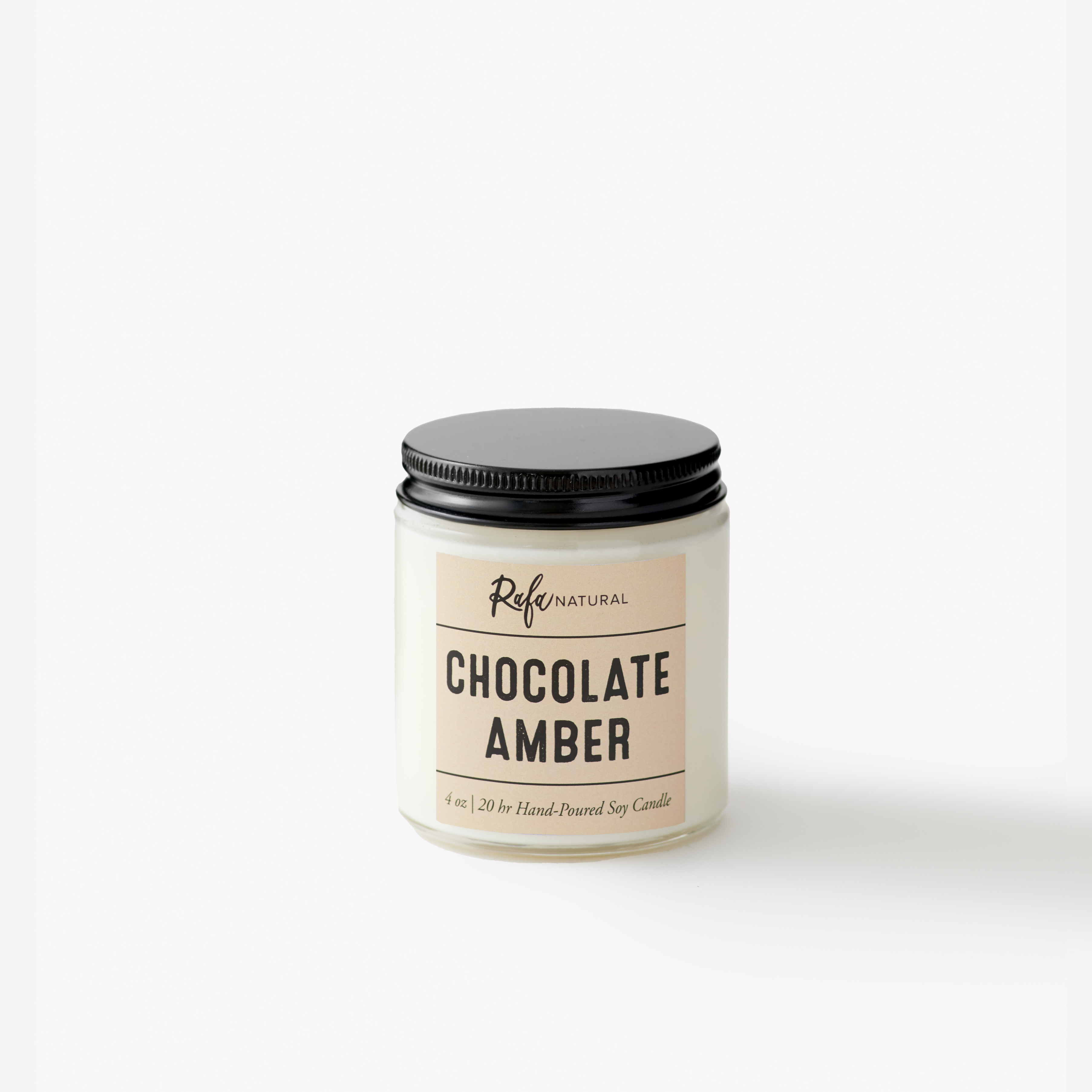 Chocolate Amber 20Hr Soy Candle by Rafa Natural