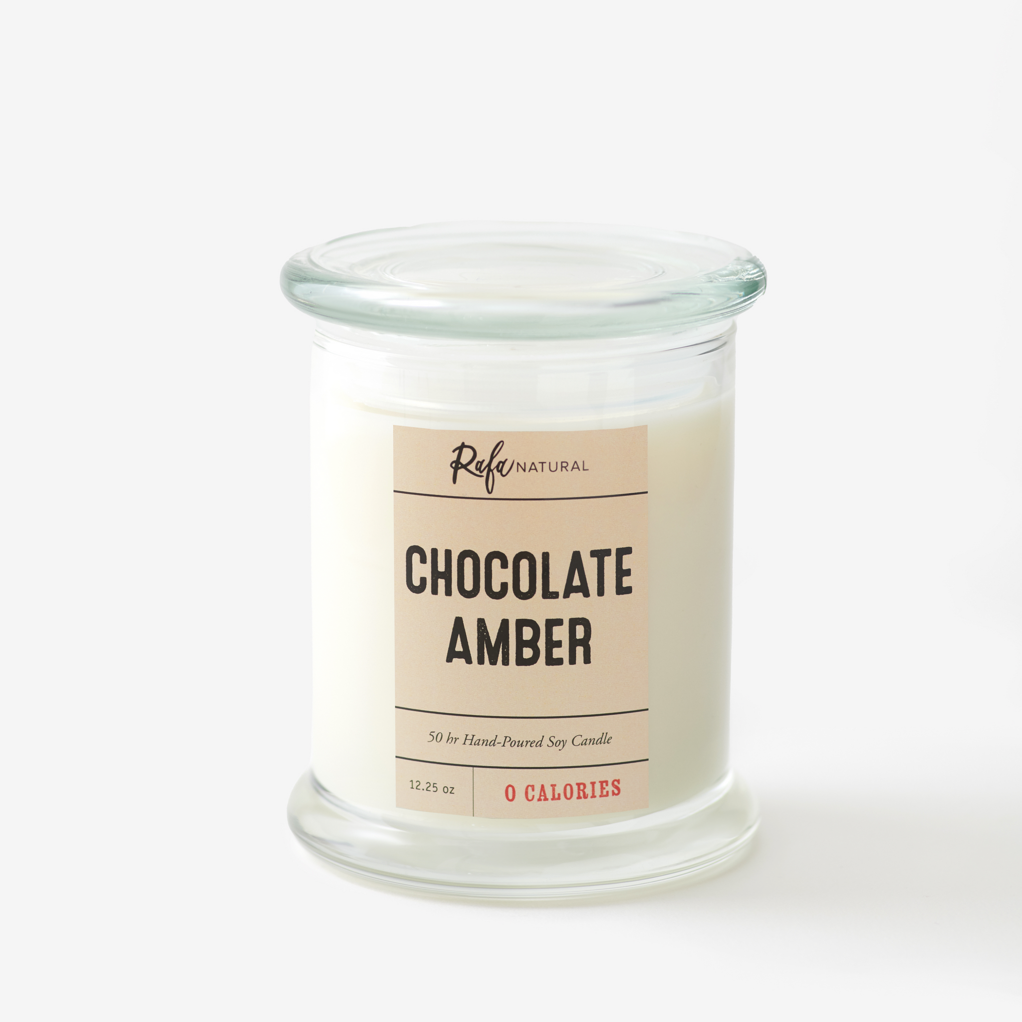 Chocolate Amber 50Hr Soy Candle by Rafa Natural