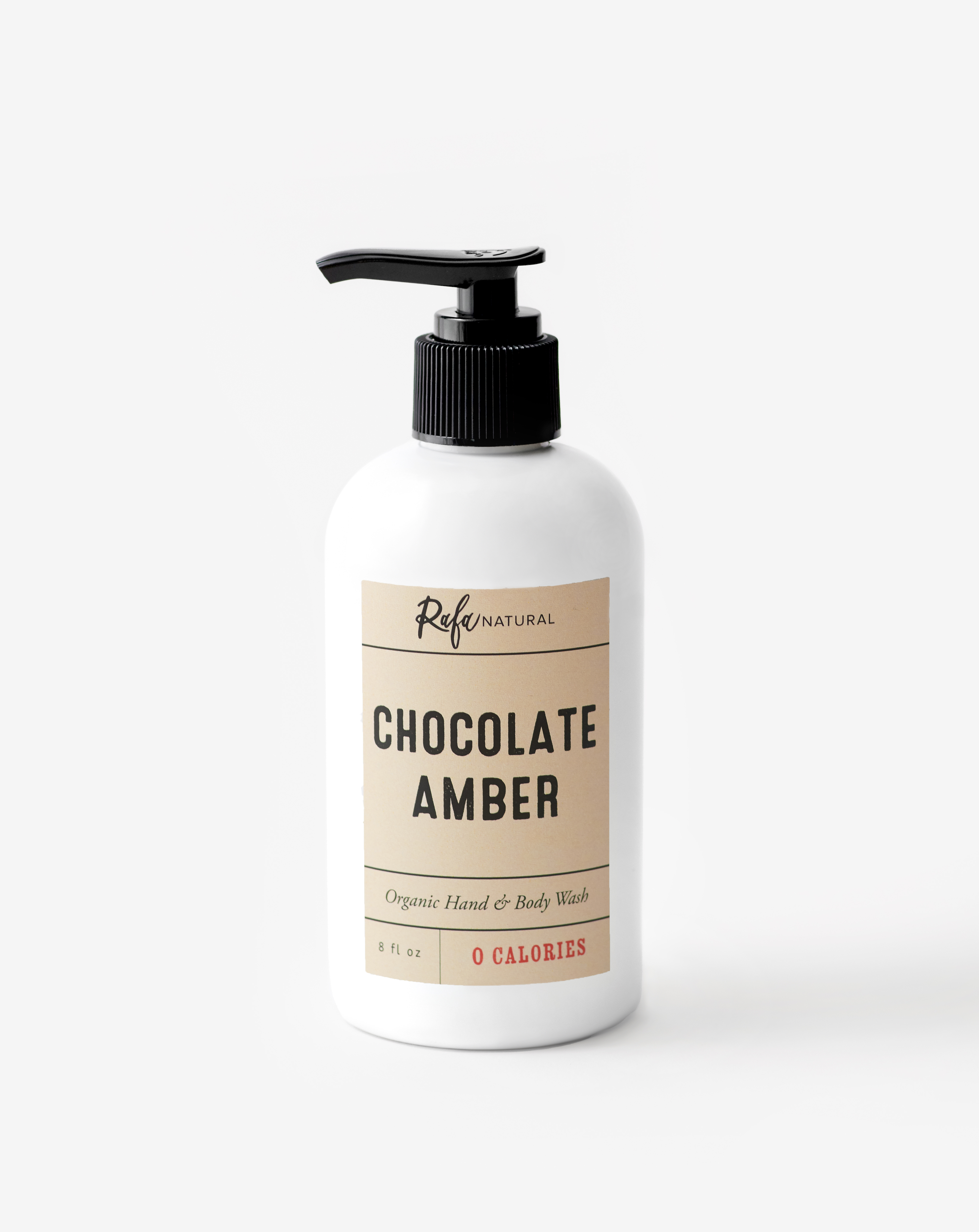 8oz. Chocolate Amber Hand and Body Wash by Rafa Natural