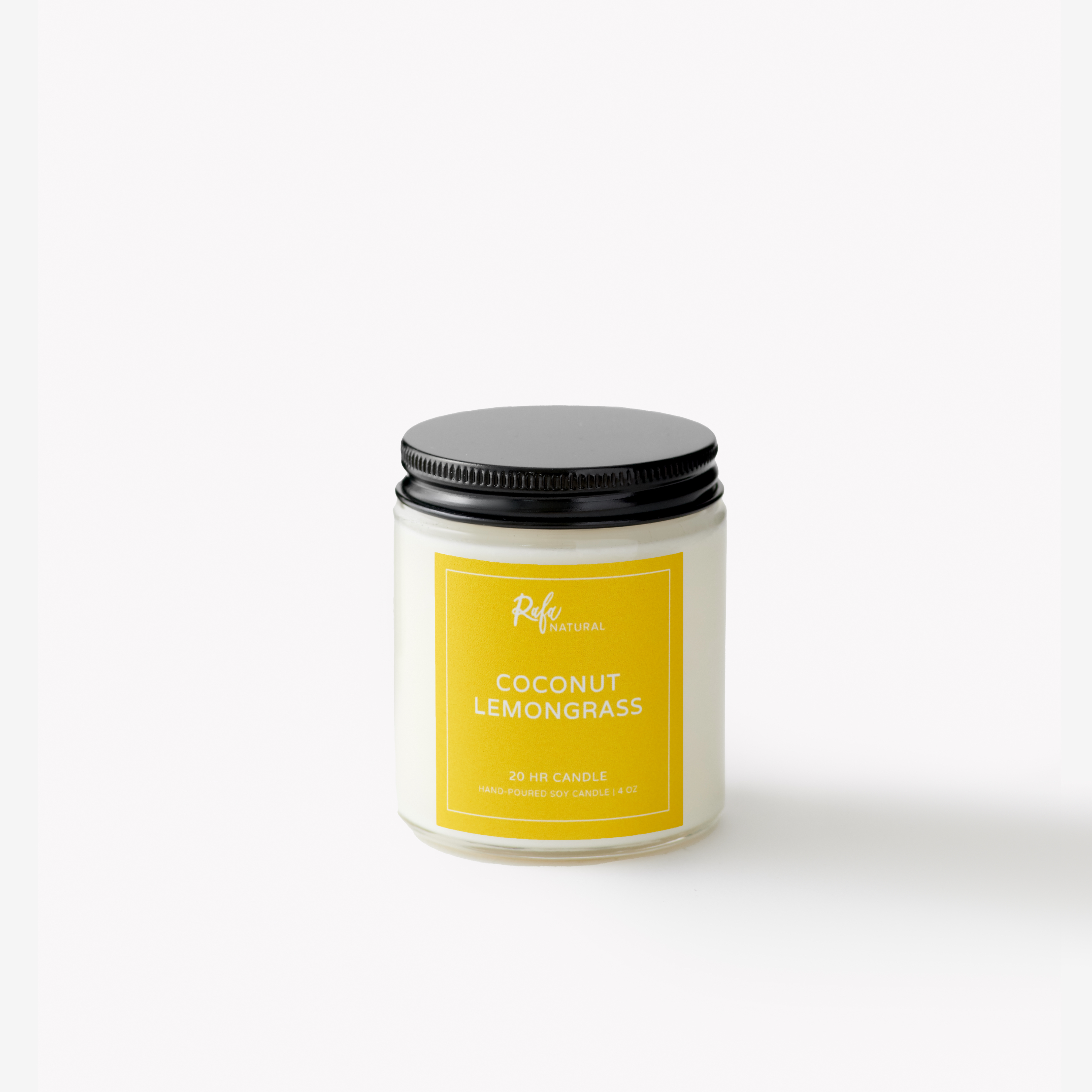 Coconut Lemongrass 20Hr Soy Candle by Rafa Natural