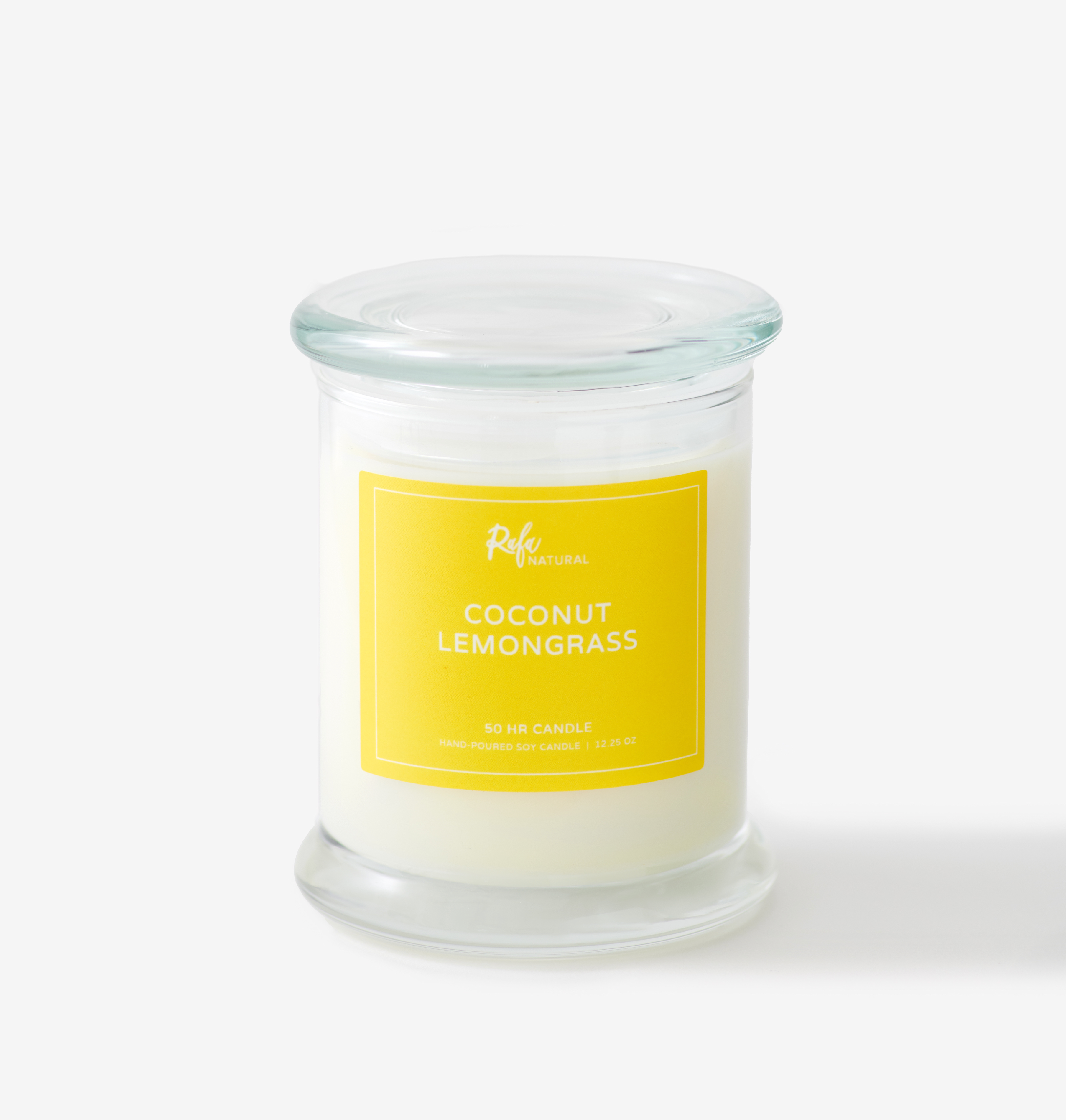 Coconut Lemongrass 50Hr Soy Candle by Rafa Natural