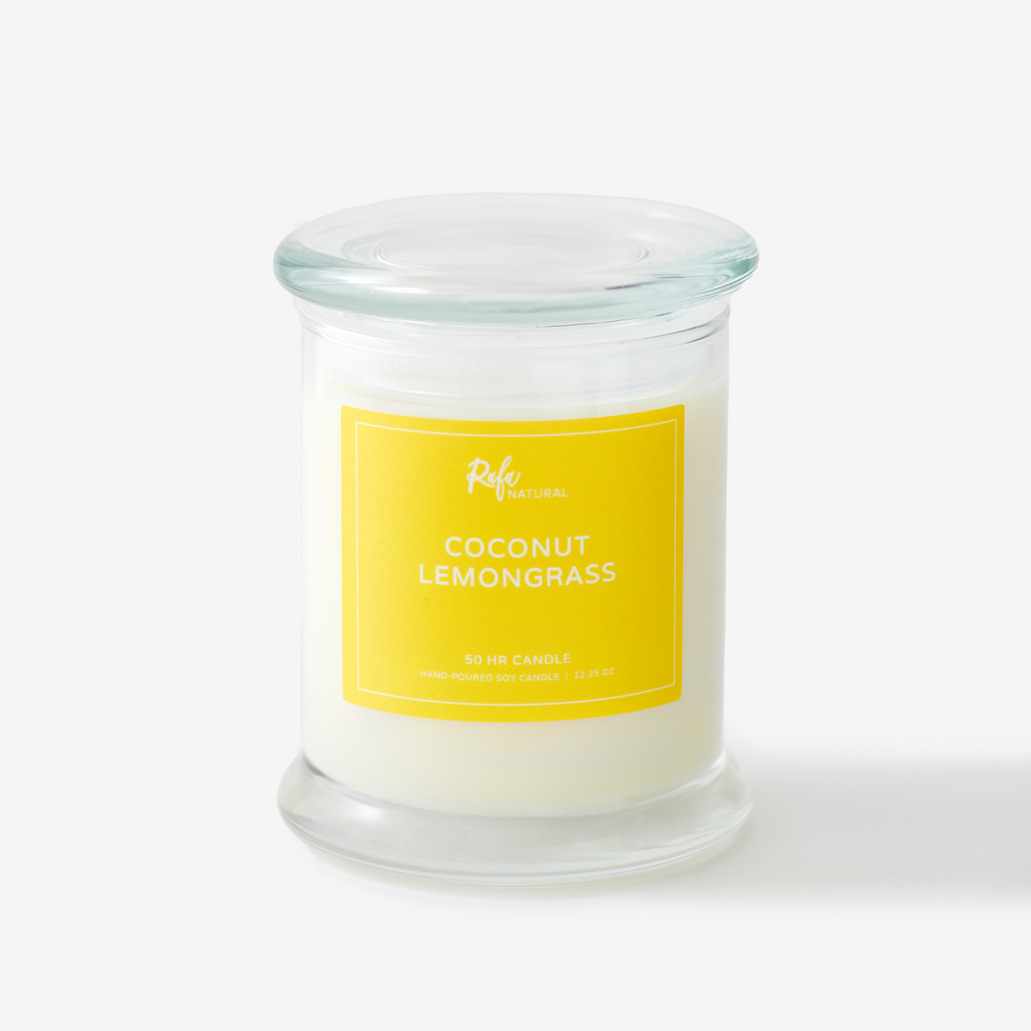 Coconut Lemongrass 50Hr Soy Candle by Rafa Natural