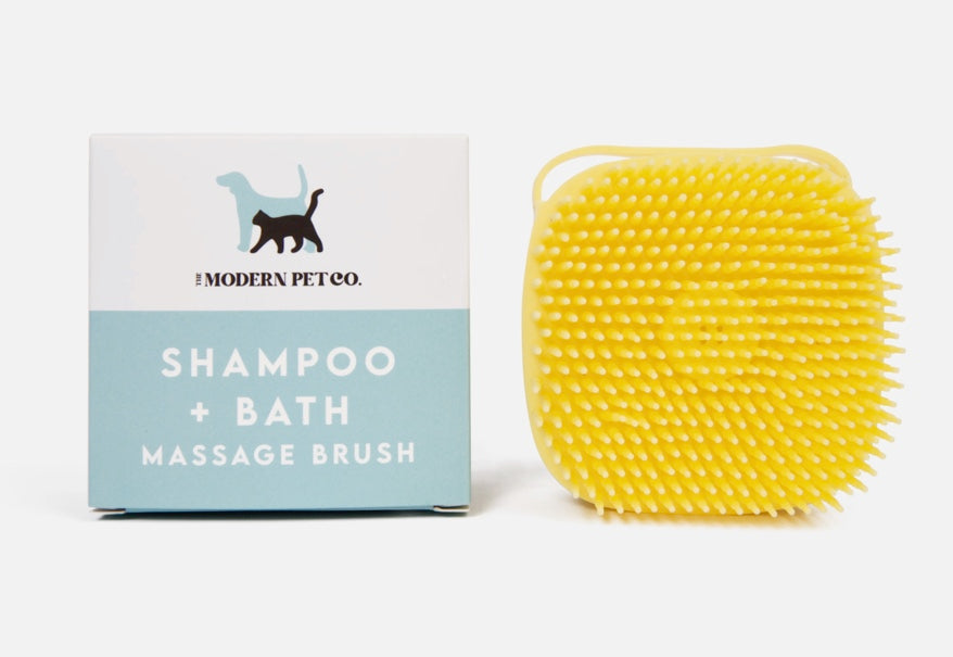 Yellow Super Suds Pet Shampoo Brush