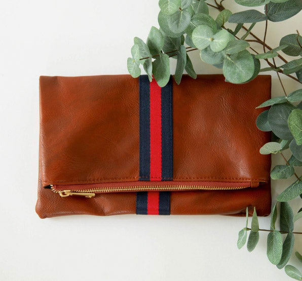 Clare V. Leather Fold Over Clutch
