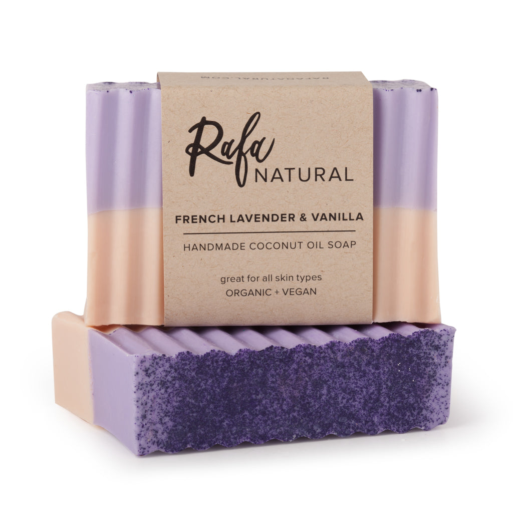 French Lavender and Vanilla Coconut Oil Soap by Rafa Natural