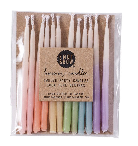 12 Pack Rainbow Beeswax Candles by Knot and Bow