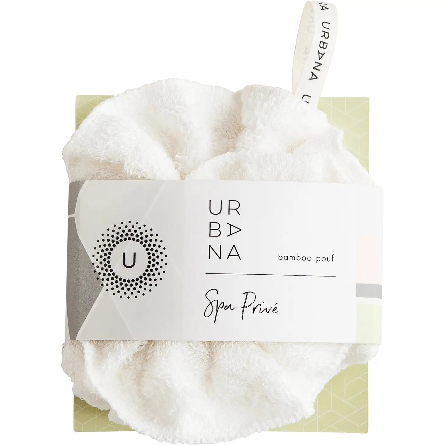Spa Privé White Bamboo Pouf by Urbana in Packaging